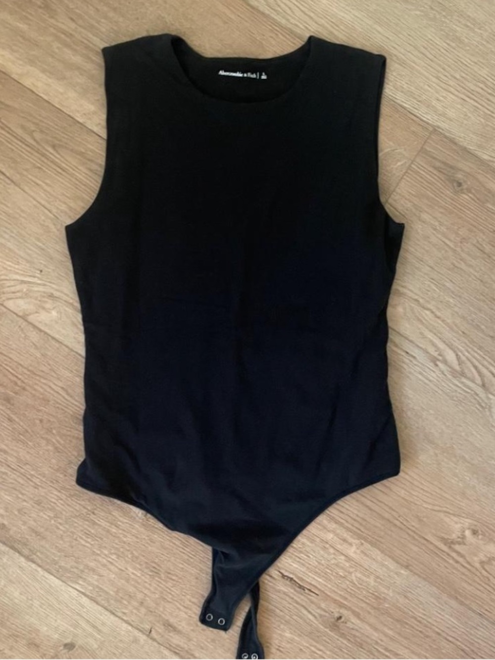 Abercrombie & Fitch Black Crewneck sleeveless double lined Bodysuit L